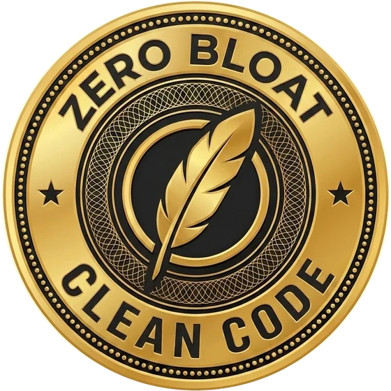 Clean code, zero bloat seal